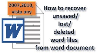 How to recover unsaved  lost  deleted word file from Microsoft word [upl. by Eben]