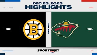 NHL Highlights  Bruins vs Wild  December 23 2023 [upl. by Copp]