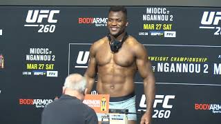 UFC 260 Stipe Miocic vs Francis Ngannou 2 WeighIn  MMA Fighting [upl. by Tubb123]