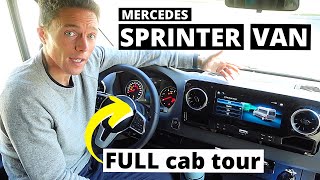 Mercedes Sprinter Van Cab Tour  ALL the Features for Fulltime Van Life [upl. by Manas]