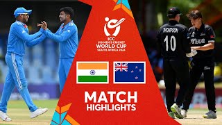 India v New Zealand  Match Highlights  U19 CWC 2024 [upl. by Suoivart]