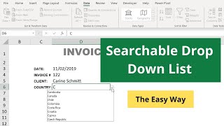 Searchable DropDown List in Excel  The Easy Way [upl. by Irotal]