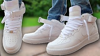 How To Lace Nike Air Force 1s  AF1 Mids 2 BEST WAYS [upl. by Cristobal]