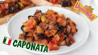 CAPONATA SICILIANA Receta Auténtica  Veganamente [upl. by Eiramik]