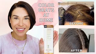 How To Color Grays At Home With One N Only Argan Oil Hair Dye  Color 5NN [upl. by Idnak]