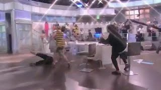 Joy Behar Falls On The View After Missing Chair [upl. by Aynosal]