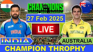 🔴LiveIndia vs Australia ICC Champion Trophy Live  IND vs AUS Live Cricket Match Today  Cricket [upl. by Selie]