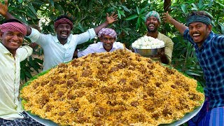 MUTTON BIRYANI  Layered Mutton Biryani Recipe Cooking In Village  Goat Biryani Cooking amp Eating [upl. by Enaols]