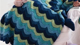 Easy Crochet Ocean Waves Blanket Pattern [upl. by Angi]