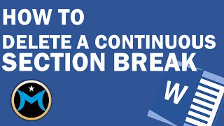 How to Delete a Continuous Section Break [upl. by Eloise]