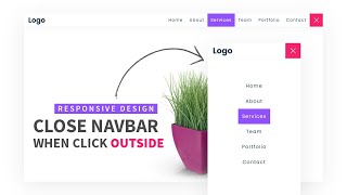 Responsive Navbar using Html CSS amp Javascript  Close Navbar When Click Outside [upl. by Danae]