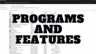 Programs and Features in Windows 11 22H2 [upl. by Eilrahs]