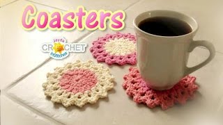 Crochet Drink Coaster Pattern  How to Crochet a Classic Round Motif [upl. by Selima812]