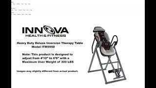 Innova Fitness ITM5950 Inversion Table Installation Guide [upl. by Ahsinrad629]