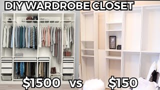 DIY IKEA PAX WARDROBE CLOSET on a 150 BUDGET Open Closet Filming Room Makeover [upl. by Vidal191]