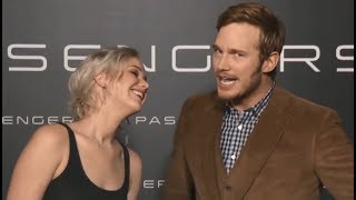 Jennifer Lawrence Pranks Chris Pratt  Passengers CoStar [upl. by Ahseiyt]