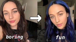 Brown to Blue Hair Transformation [upl. by Khan]