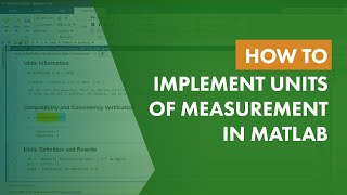 How to Implement Units of Measurement in MATLAB [upl. by Ubana88]