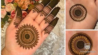 Beautiful flowers simple easy mandala gol tikki henna mehndi designs for hands for eidweddings [upl. by Tnilc]