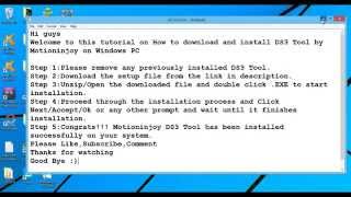 Ds3 Tool Download by Motioninjoy for Windows 10 81 7 8 Vista XP PC Motion Joy  HowTo [upl. by Trudi]