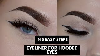 EYELINER FOR HOODED EYES IN FIVE STEPS  Anna Jeanine [upl. by Areivax]