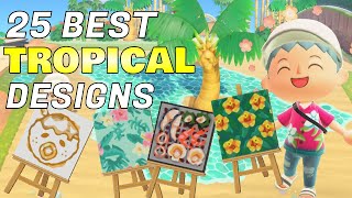 25 BEST CUSTOM DESIGNS FOR YOUR TROPICAL ISLAND ☆ ANIMAL CROSSING NEW HORIZONS DESIGN IDEAS [upl. by Rannug]