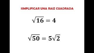 Simplificar una raíz cuadrada [upl. by Eedna223]