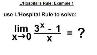 Calculus 1 LHospitals Rule 2 of 25 Example 1 [upl. by Afital]