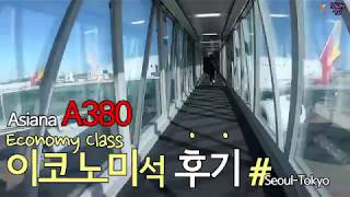 A380 이코노미석도 짱아시아나 A380 이코노미석과 도쿄 착륙 [upl. by Bluefarb944]