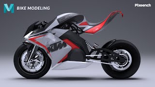 How to 3D Model a Realistic Bike  Maya tutorial Timelapse Pixench [upl. by Raseda]