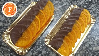 🍊 Naranjas Confitadas en rodajas con chocolate🍊 Feather Sweets [upl. by Reywas383]