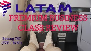 LATAM Premium Business Class Review  Boeing 767 EZEBOG [upl. by Attiuqram45]