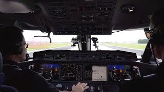 Gulfstream G650ER Takes Off from Savannah Hilton Head Intl Airport Cockpit – AIN [upl. by Eybbob]