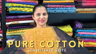 Cotton Colourful Unstitched Suits [upl. by Dimond815]