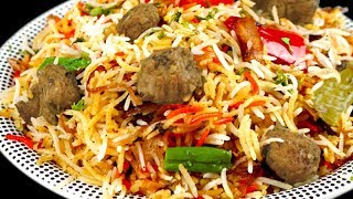 वेज बिरयानी बनाने का ये तरीका देख के कहेंगे की पहले क्यों नहीं पता था  Soya Veg Biryani Hyderabadi [upl. by Milt]