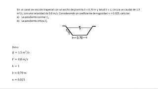 Pendiente normal y critica  Hidráulica de canales [upl. by Claudie]