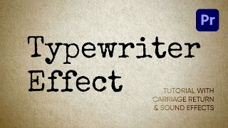 Typewriter Effect in Premiere Pro [upl. by Aekin]