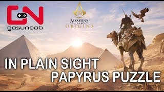 Assassins Creed Origins In Plain Sight Papyrus Puzzle [upl. by Hallee114]