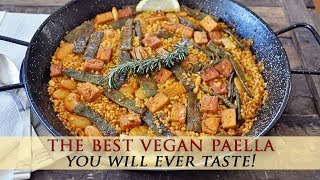 Authentic Spanish Vegan Paella Valenciana Recipe [upl. by Ajam]