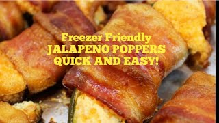 Easy BACON WRAPPED JALAPENO POPPERS FREEZER FRIENDLY [upl. by Argus]