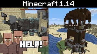 Minecraft 114  Pillager Outpost Village Raids Bad Omen Effect [upl. by Sletten]