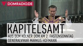 Katholischer Gottesdienst aus dem Kölner Dom am 28022021  Generalvikar Markus Hofmann [upl. by Atiuqahs]