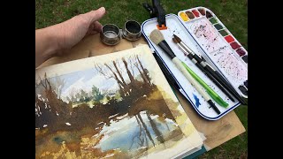 Minimalistic Plein Air Setup for Watercolor [upl. by Adnilg781]