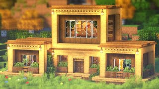 ⚒️ Minecraft Tutorial  Casa MODERNA  de Madeira  ⚒️ [upl. by Yessej]