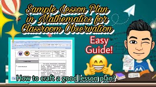 Sample Lesson Plan in Mathematics for Classroom Observation Easy Guide [upl. by Gnav813]