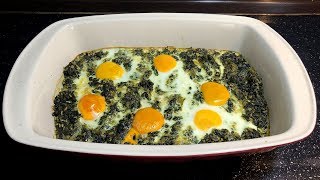 Si të gatuajmë Tavë me Spinaq dhe Vezë  Casserole with Spinach and Eggs [upl. by Eceinhoj]