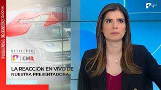 Así reaccionó presentadora durante temblor en vivo  Canal 1 [upl. by Nangatrad]