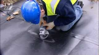 Wedge and extrusion welding of geomembrane lining material [upl. by Navinod]