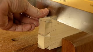 How to Cut a DOVETAIL JOINT with Hand Tools Quick Version [upl. by Foah]