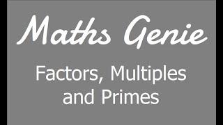 Factors Multiples and Primes [upl. by Blanka87]